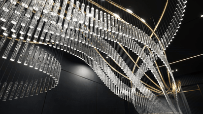 Rivella Shimmering Cascade  Crystal Glass Chandelier