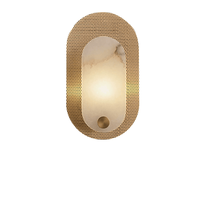Perforated Oval Alabaster Wall Sconce