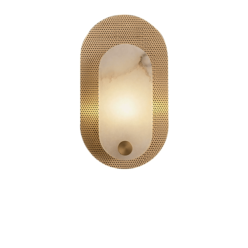 Perforated Oval Alabaster Wall Sconce