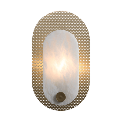 Perforated Oval Alabaster Wall Sconce