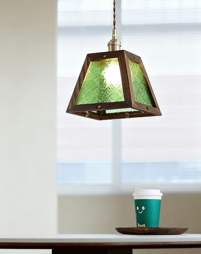 Lioriraine Green Patterned Glass Pendant Light