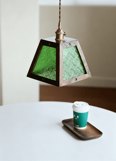 Lioriraine Green Patterned Glass Pendant Light