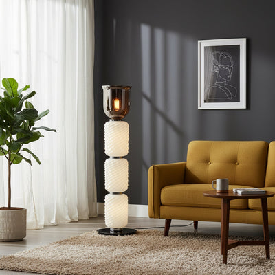 Valdorne Textured Layered Glass Floor Light