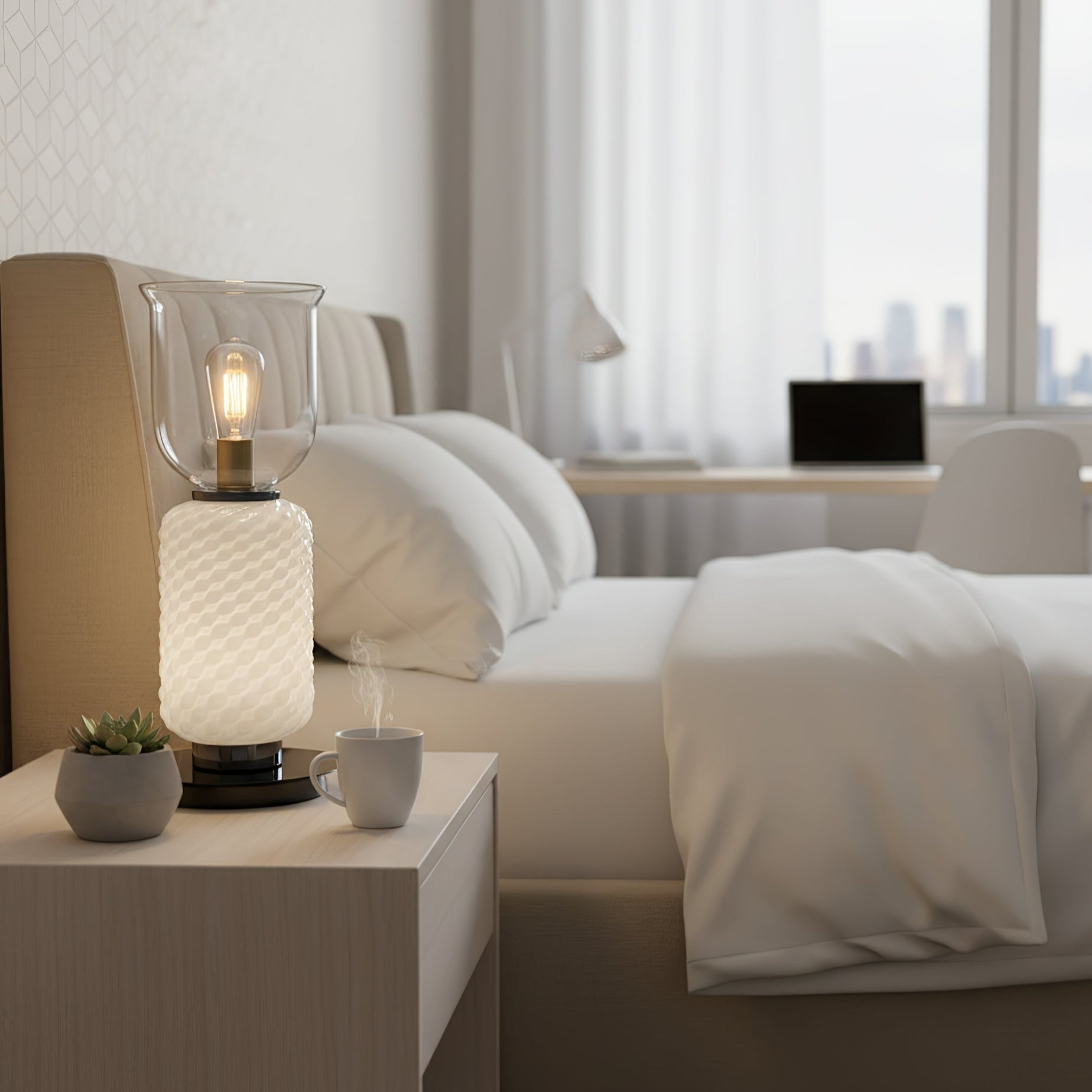 Zephiron Textured Layered Glass table Light