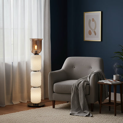 Valdorne Textured Layered Glass Floor Light