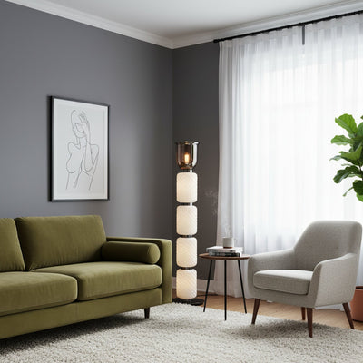 Valdorne Textured Layered Glass Floor Light