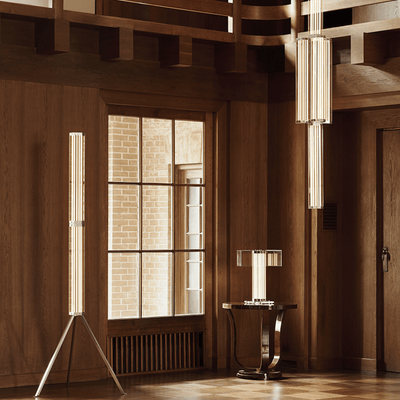 Thessan Hexagonal Glass Floor Lamp