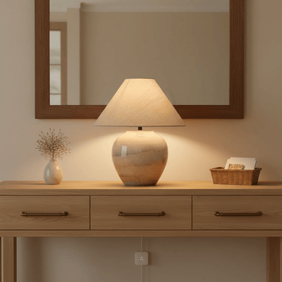 Gradient Hued Ceramic Jar Table Lamp