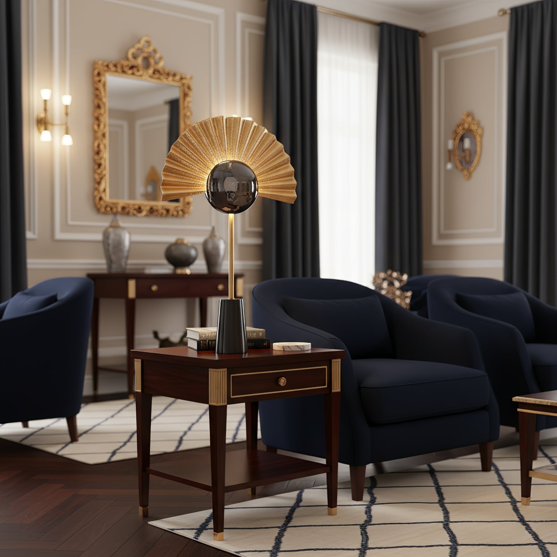 Virelune Gilded Fan Table Lamp