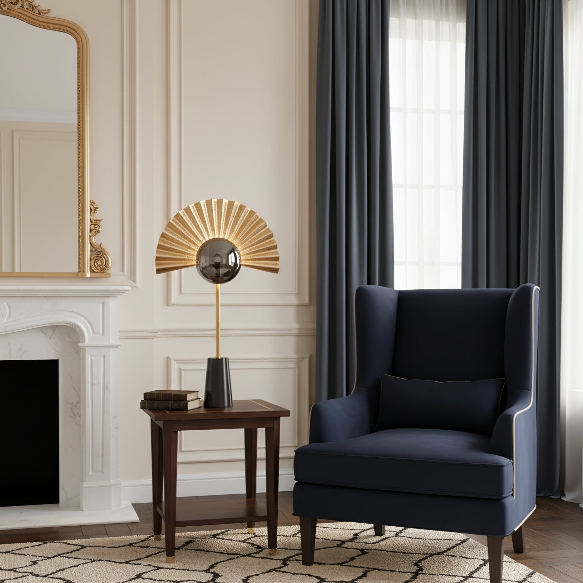 Virelune Gilded Fan Table Lamp