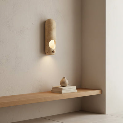 Serirella Travertine Aperture Wall Sconce