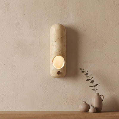 Serirella Travertine Aperture Wall Sconce