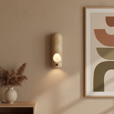 Serirella Travertine Aperture Wall Sconce