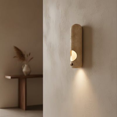 Serirella Travertine Aperture Wall Sconce