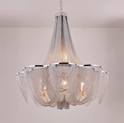 Serein Silver Chain Tassel Chandelier