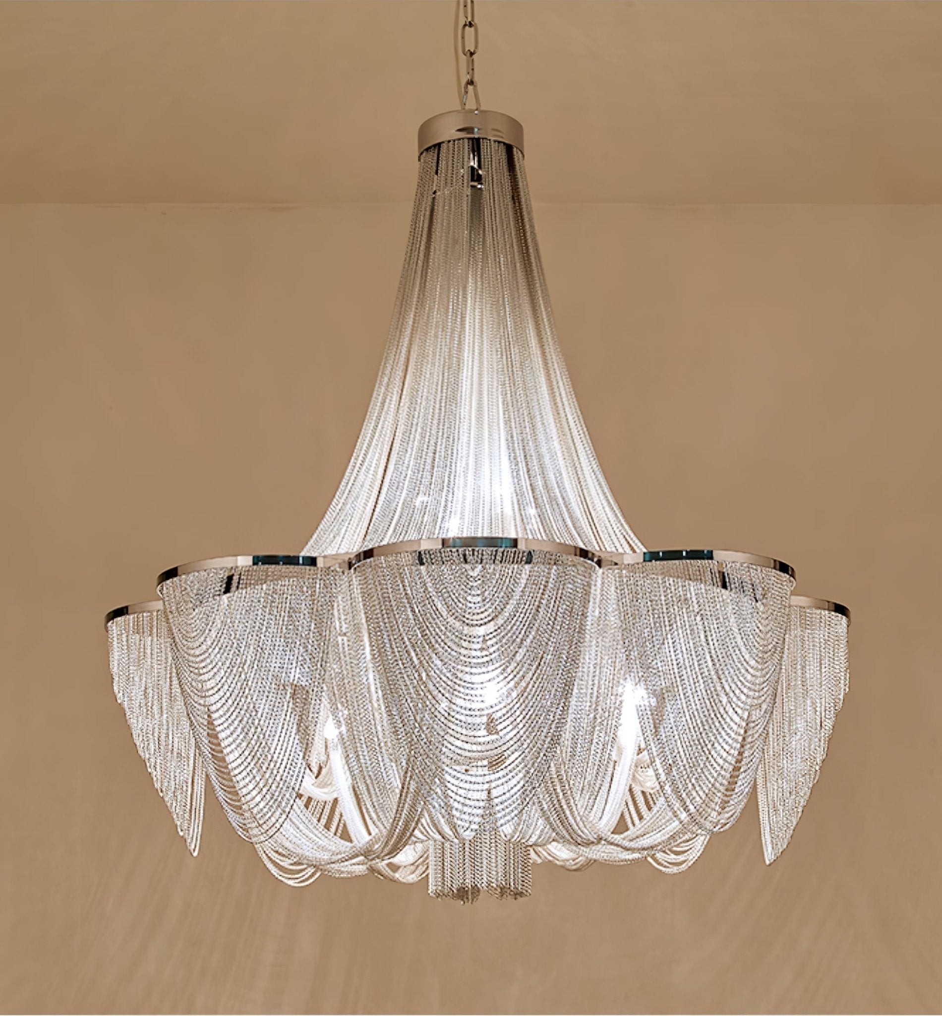 Serein Silver Chain Tassel Chandelier