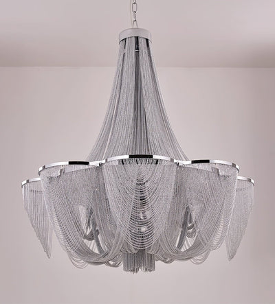 Serein Silver Chain Tassel Chandelier