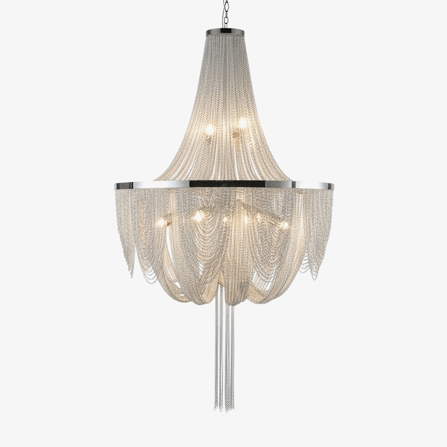 Serein Silver Chain Tassel Chandelier