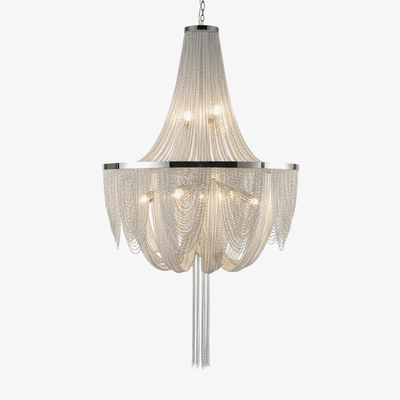 Serein Silver Chain Tassel Chandelier