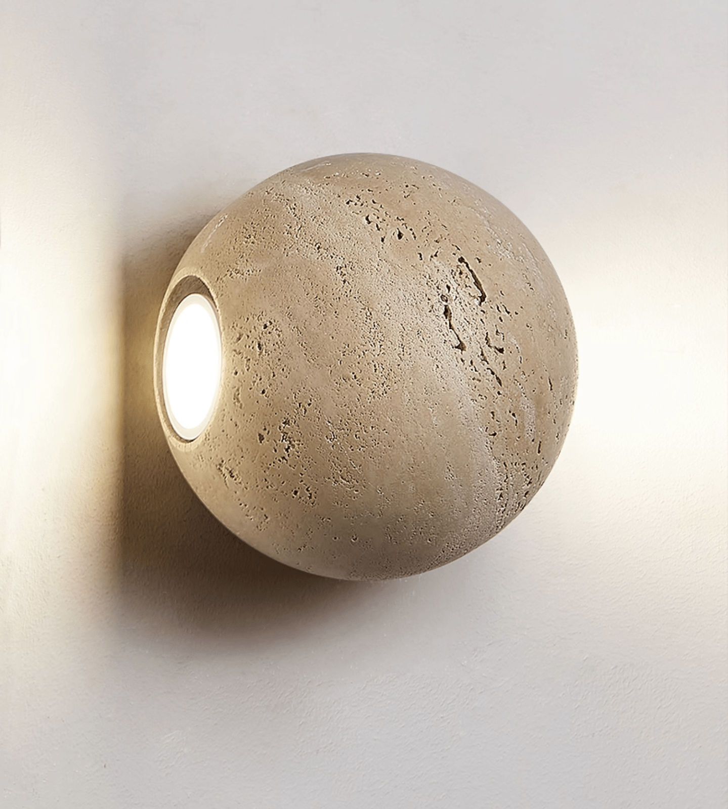 Travian Travertine Globe Wall Sconce
