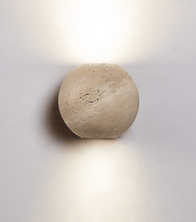 Travian Travertine Globe Wall Sconce