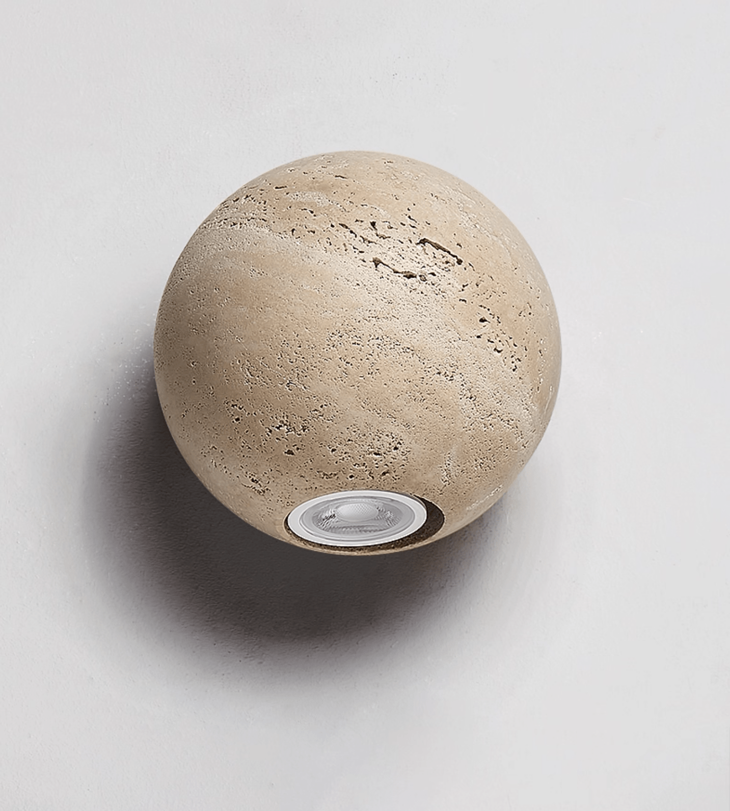 Travian Travertine Globe Wall Sconce