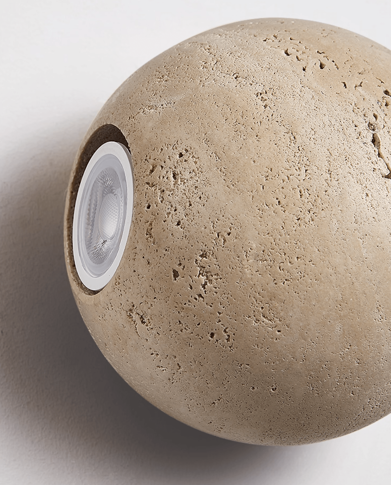 Travian Travertine Globe Wall Sconce