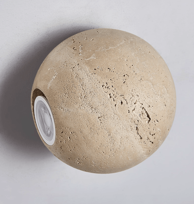 Travian Travertine Globe Wall Sconce