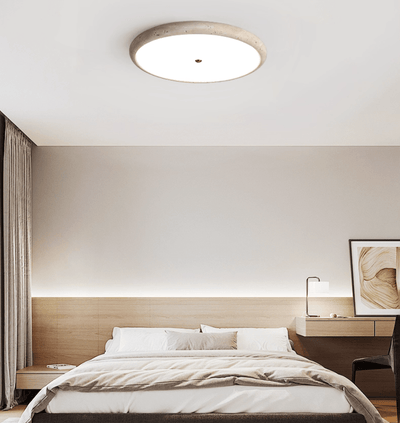 Taveria Travertine Halo Ceiling Light