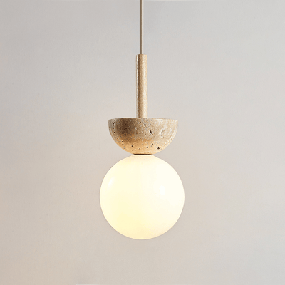 Calixen Travertine Half Duo Pendant Light