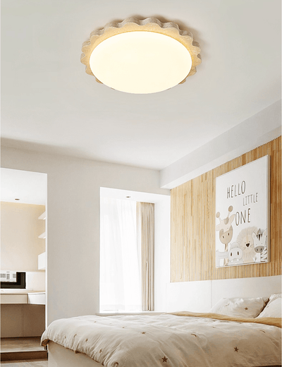 Crestwood Travertine Scallop Edge Ceiling Light