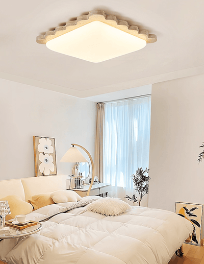 Crestwood Travertine Scallop Edge Ceiling Light