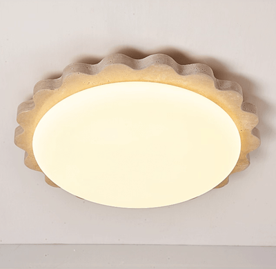 Crestwood Travertine Scallop Edge Ceiling Light