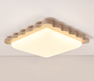 Crestwood Travertine Scallop Edge Ceiling Light