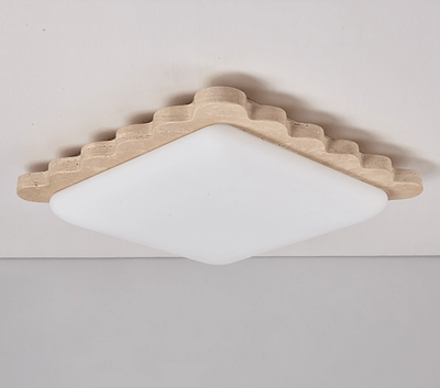 Crestwood Travertine Scallop Edge Ceiling Light