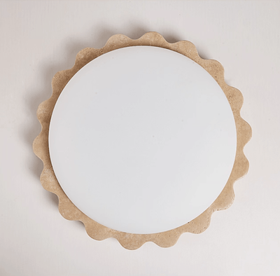 Crestwood Travertine Scallop Edge Ceiling Light