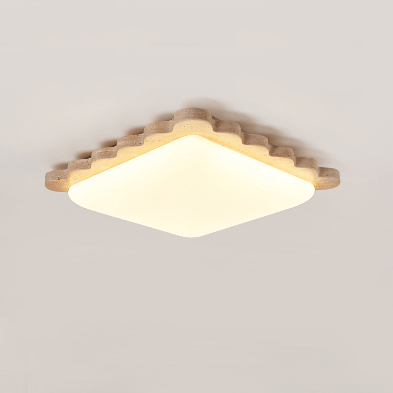 Crestwood Travertine Scallop Edge Ceiling Light