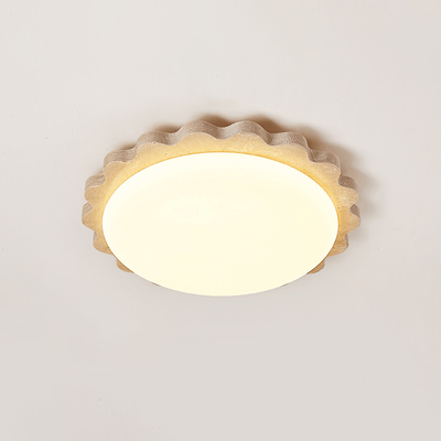 Crestwood Travertine Scallop Edge Ceiling Light