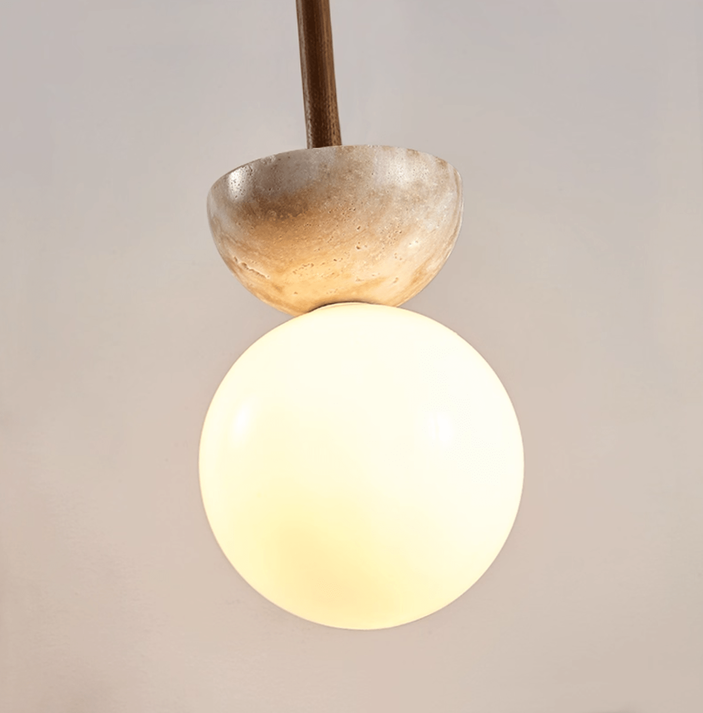 Calixen Travertine Half Duo Pendant Light