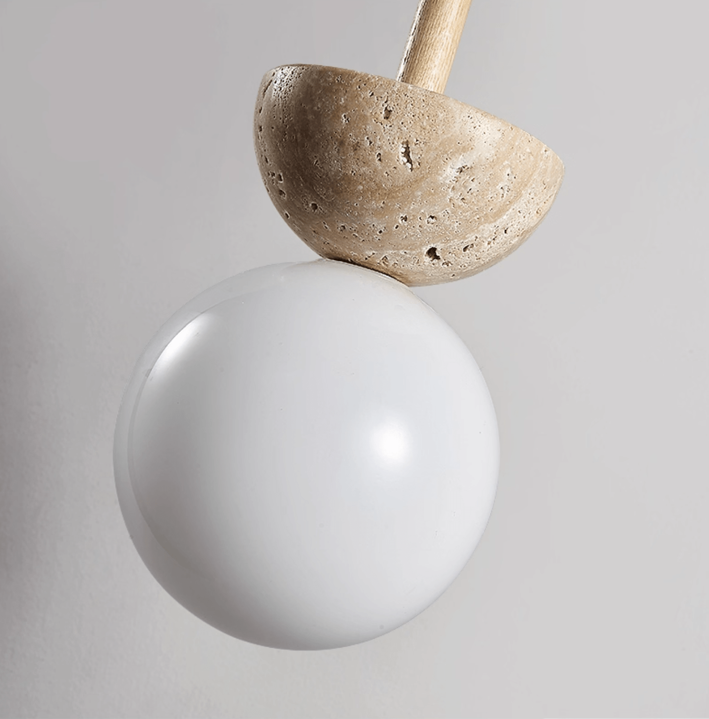Calixen Travertine Half Duo Pendant Light