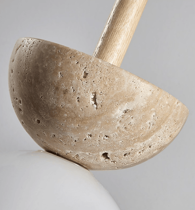 Calixen Travertine Half Duo Pendant Light