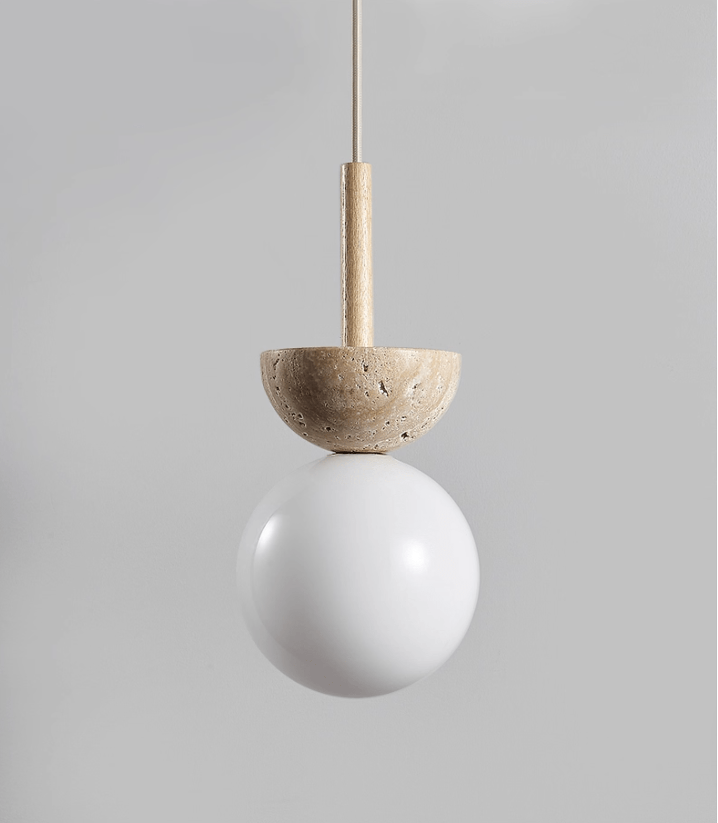 Calixen Travertine Half Duo Pendant Light