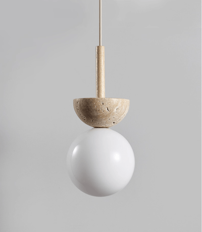 Calixen Travertine Half Duo Pendant Light