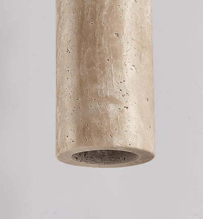 Ashton Travertine Cylinder Disc Pendant Light