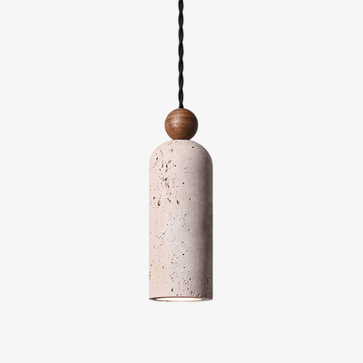 Cylinder Wood Bead Pendant Light