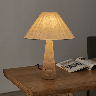 Tavarette Travertine Column Table Lamp