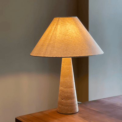 Tavarette Travertine Column Table Lamp