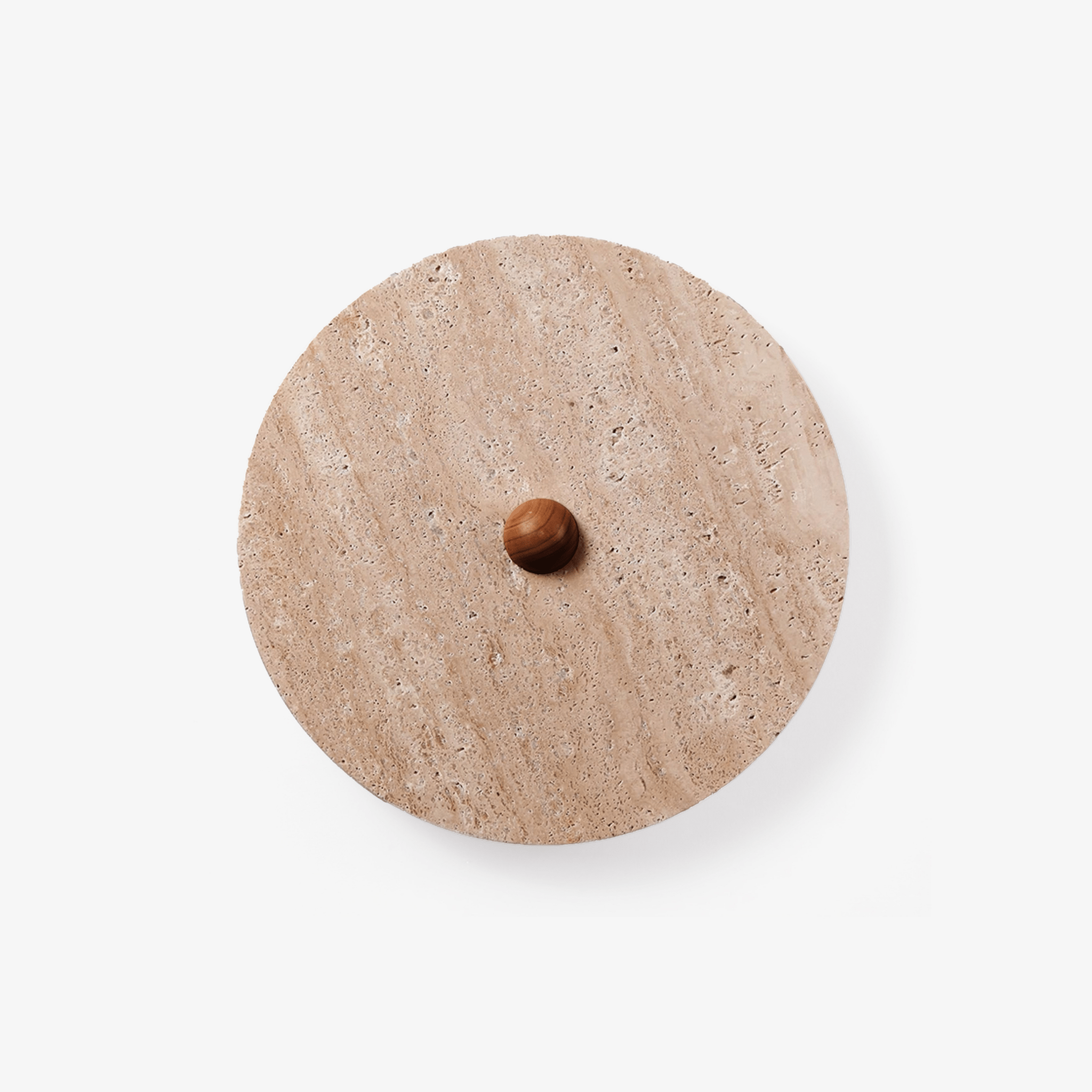Valisine Round Travertine Disk Wall Lamp