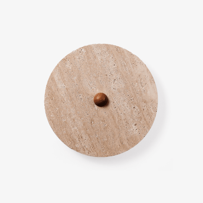 Valisine Round Travertine Disk Wall Lamp