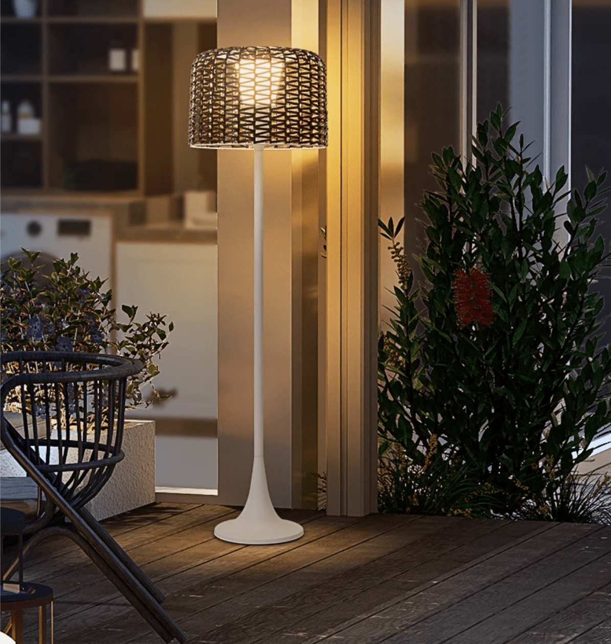 Callum Woven Solar Floor Lamp
